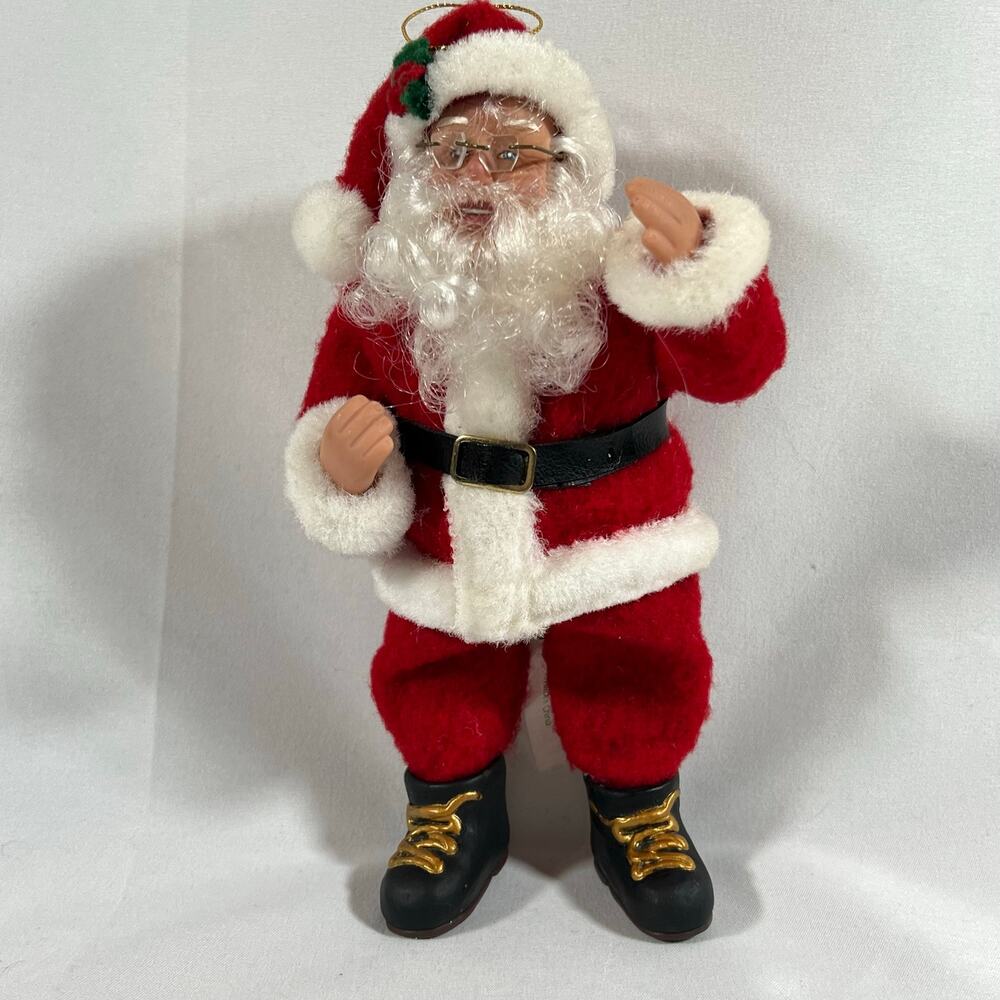 Vintage 1998 Holiday Creations Santa Claus Figurine Ornament Posable Arms & Legs